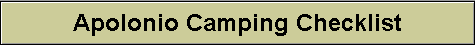 Apolonio Camping Checklist